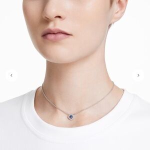 Square cut, Blue Sworovski necklace